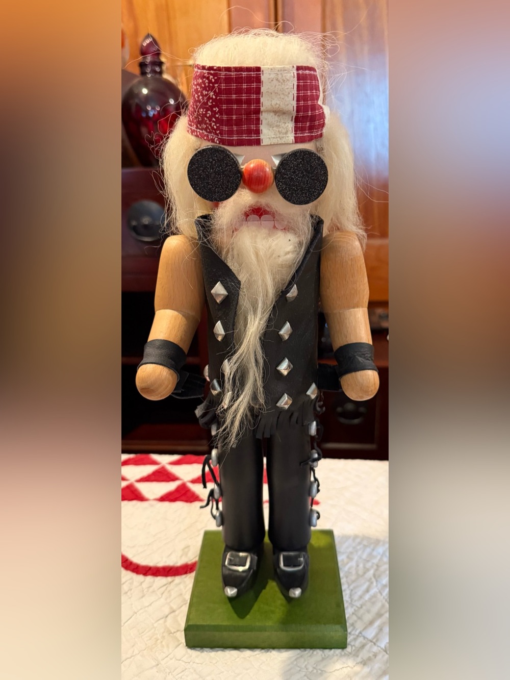 Vtg Ulbricht Bill The Biker America Nutcracker 16" Harley Davidson Slogan Tattoo